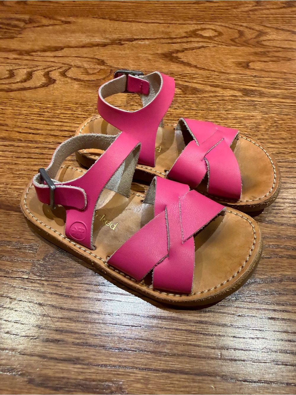 Freshly Picked Fuschia Carmel Pink Sandals Sz 7